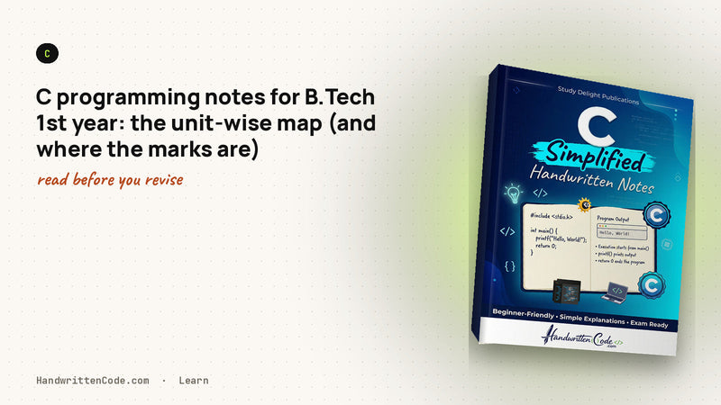 C programming notes for B.Tech 1st year: the unit-wise map (and where the marks are)