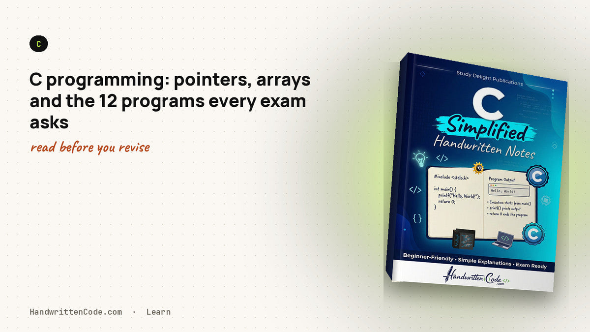 C programming: pointers, arrays and the 12 programs every exam asks