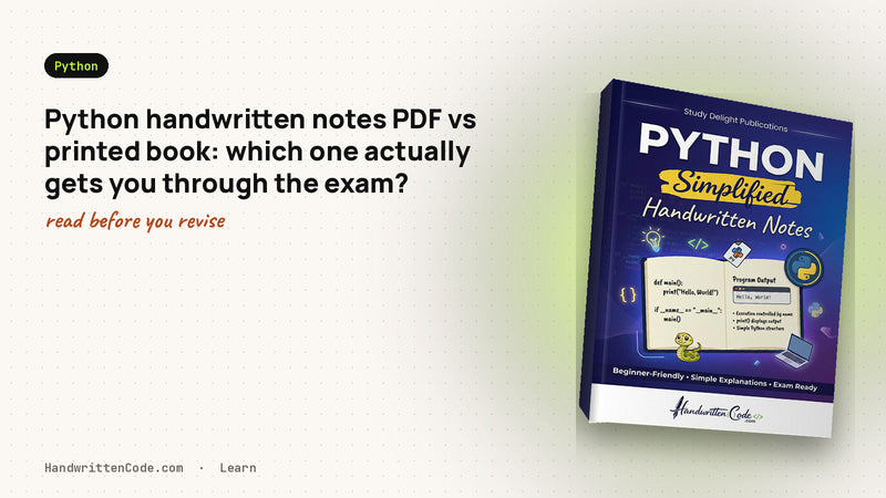 Python handwritten notes PDF vs printed book: which one actually gets you through the exam?