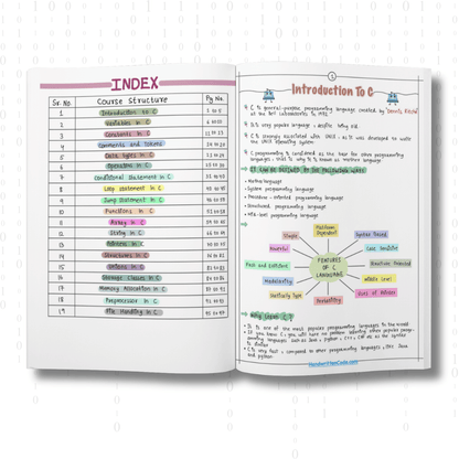 C Simplified Handwritten Notes - Handwritten Code