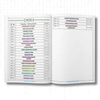 Java Simplified Handwritten Notes - Handwritten Code