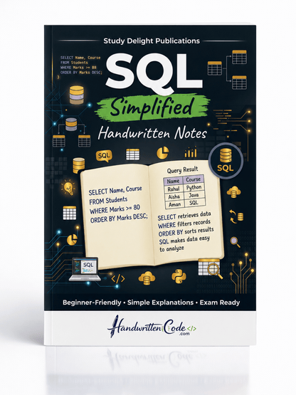 SQL Simplified Handwritten Notes