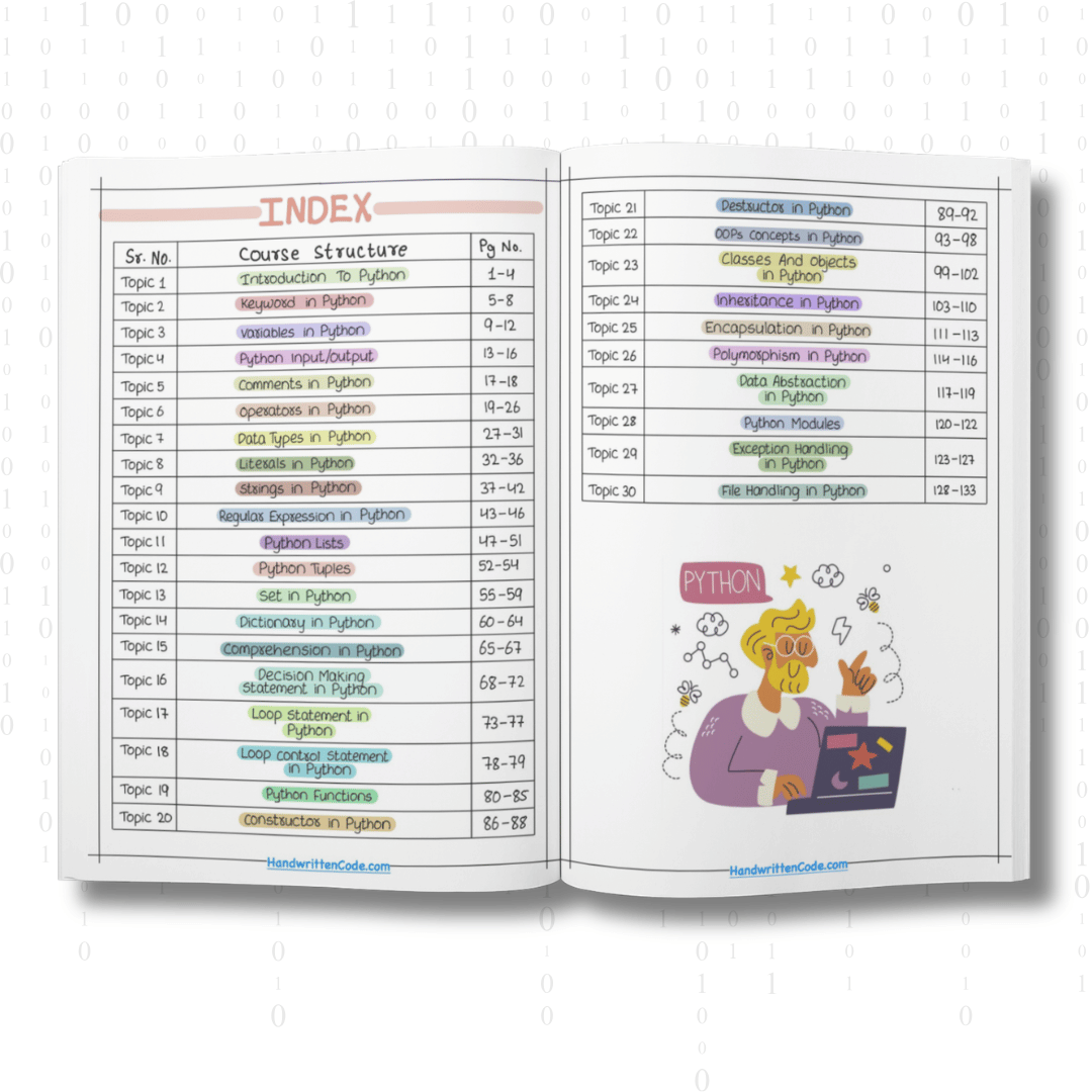 Python Simplified Handwritten Notes - Handwritten Code