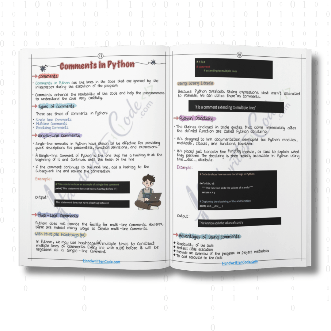 Python Simplified Handwritten Notes - Handwritten Code