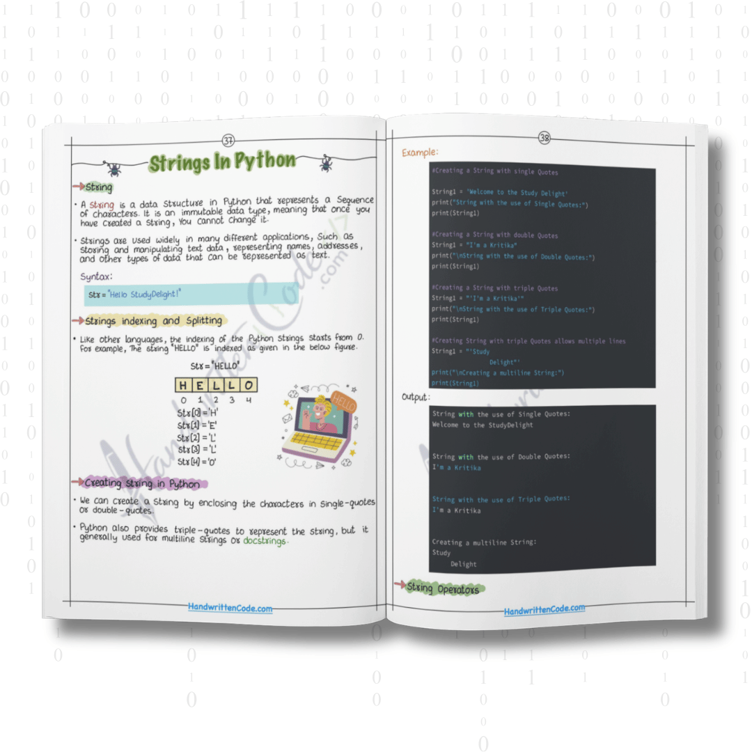 Python Simplified Handwritten Notes - Handwritten Code