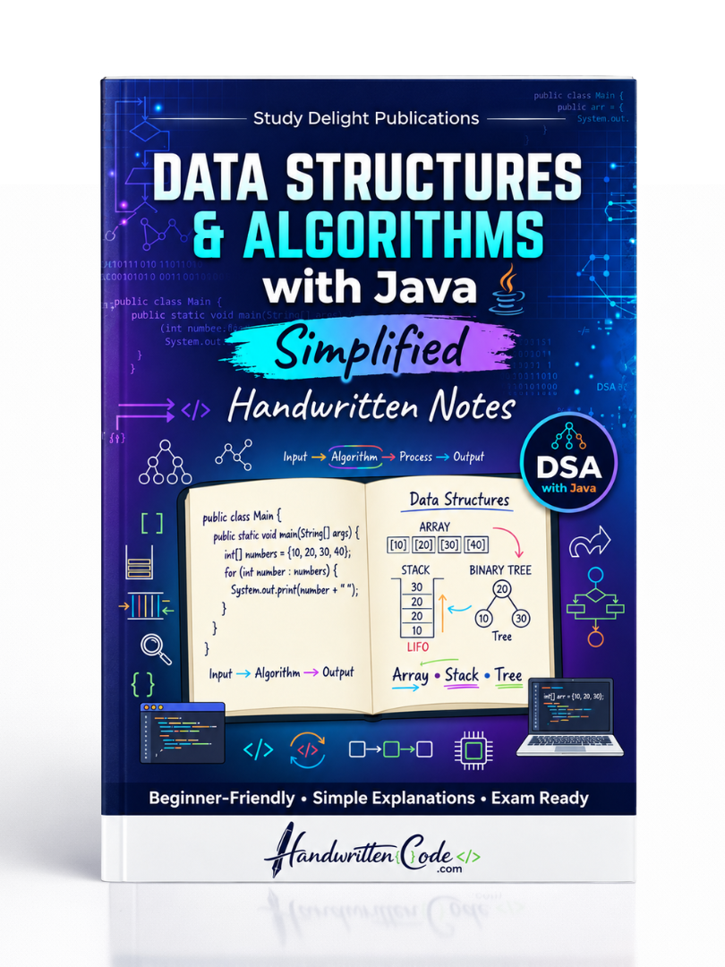 DSA with Java Simplified Handwritten Notes