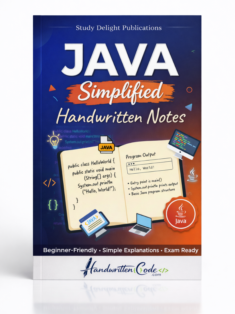 Java Simplified Handwritten Notes - Handwritten Code