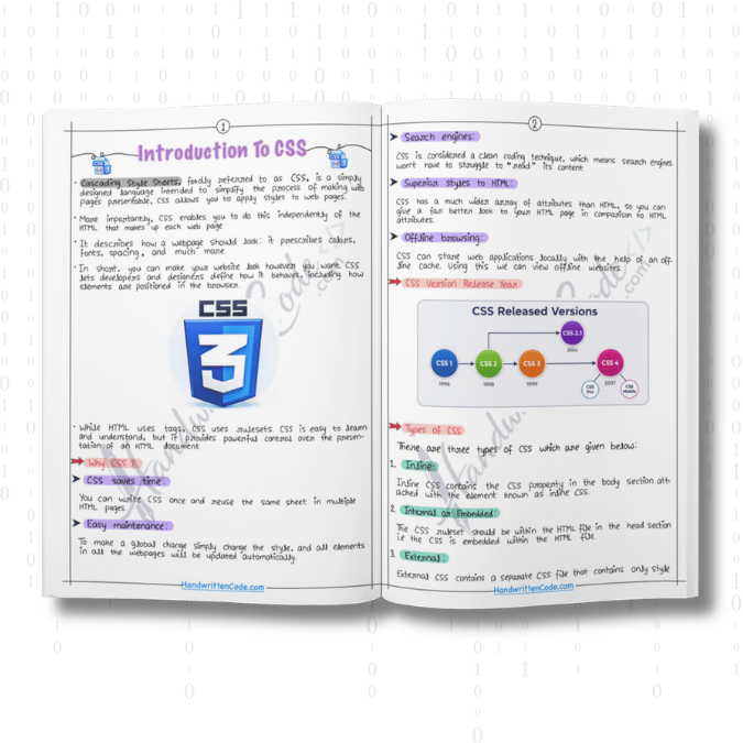 CSS Simplified Handwritten Notes