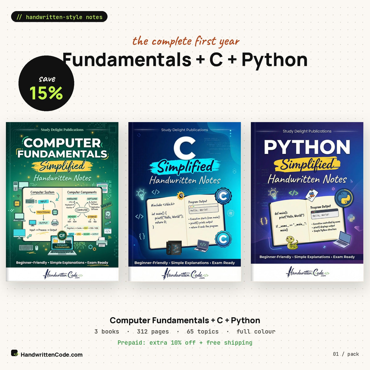 Computer Fundamentals + C + Python pack