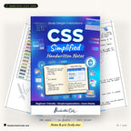 CSS Simplified handwritten-style notes — cover with inside pages