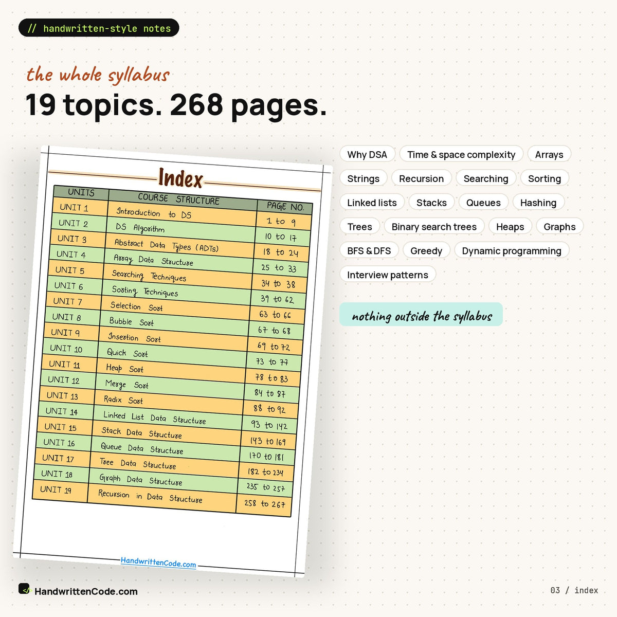 Index: 19 topics, 268 pages