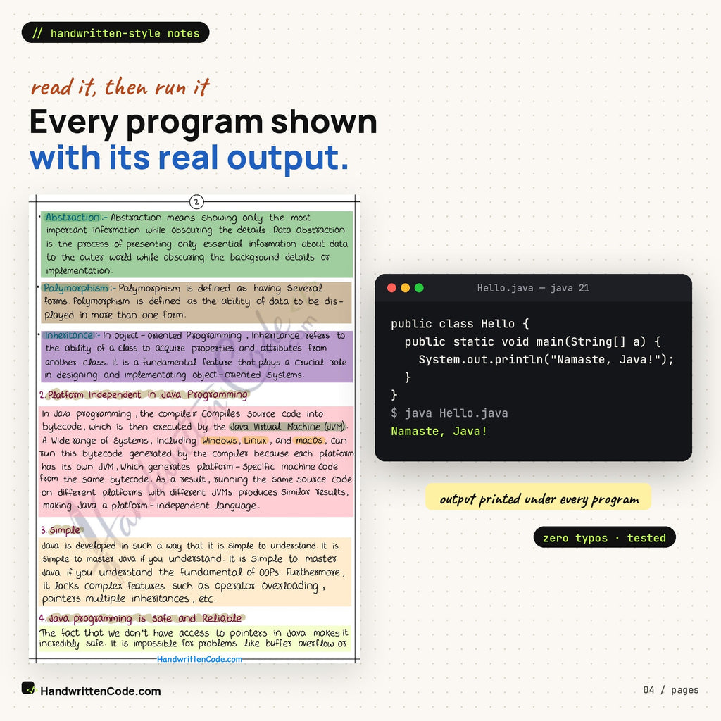 Every program shown with its real output
