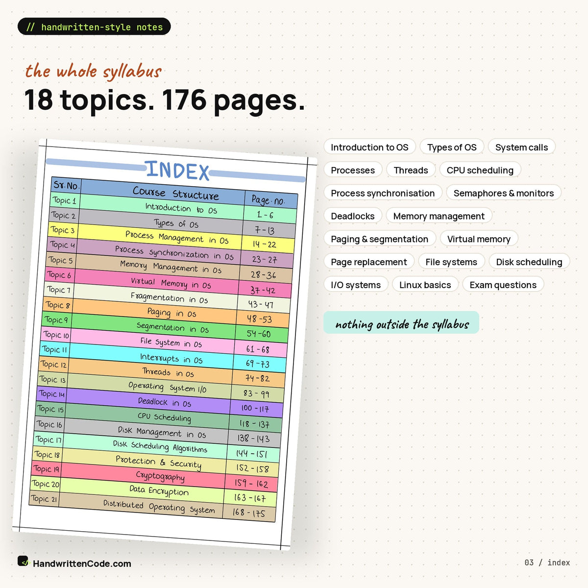Index: 18 topics, 176 pages