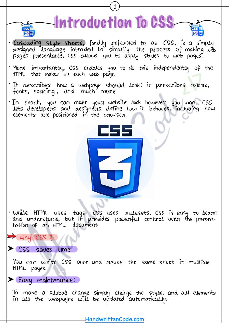 CSS page from the book