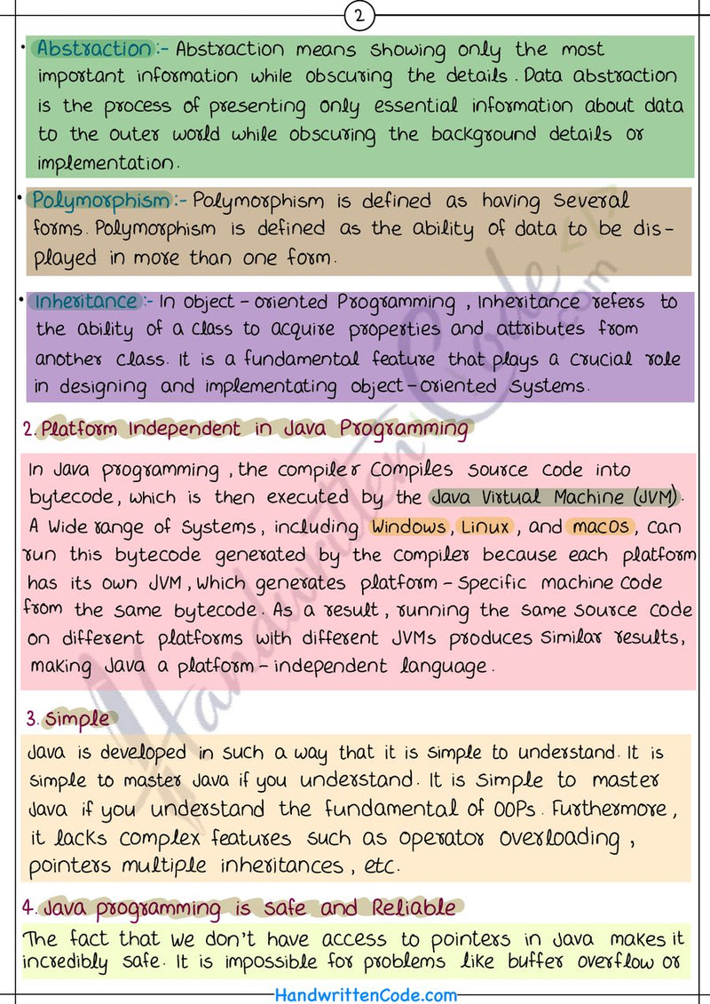 Java notes – photo from Dev P.