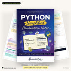 Python Simplified handwritten-style notes — cover with inside pages