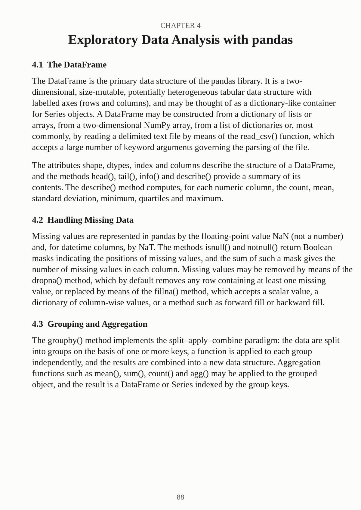 A typed Data Science textbook page
