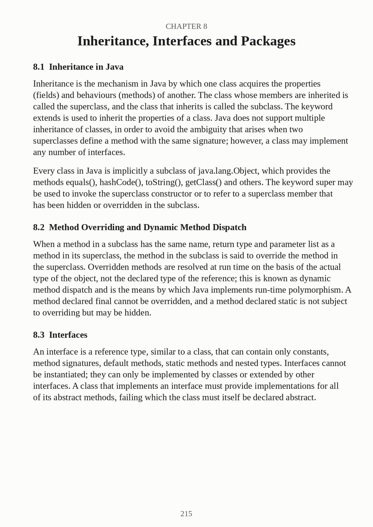 A typed Java textbook page